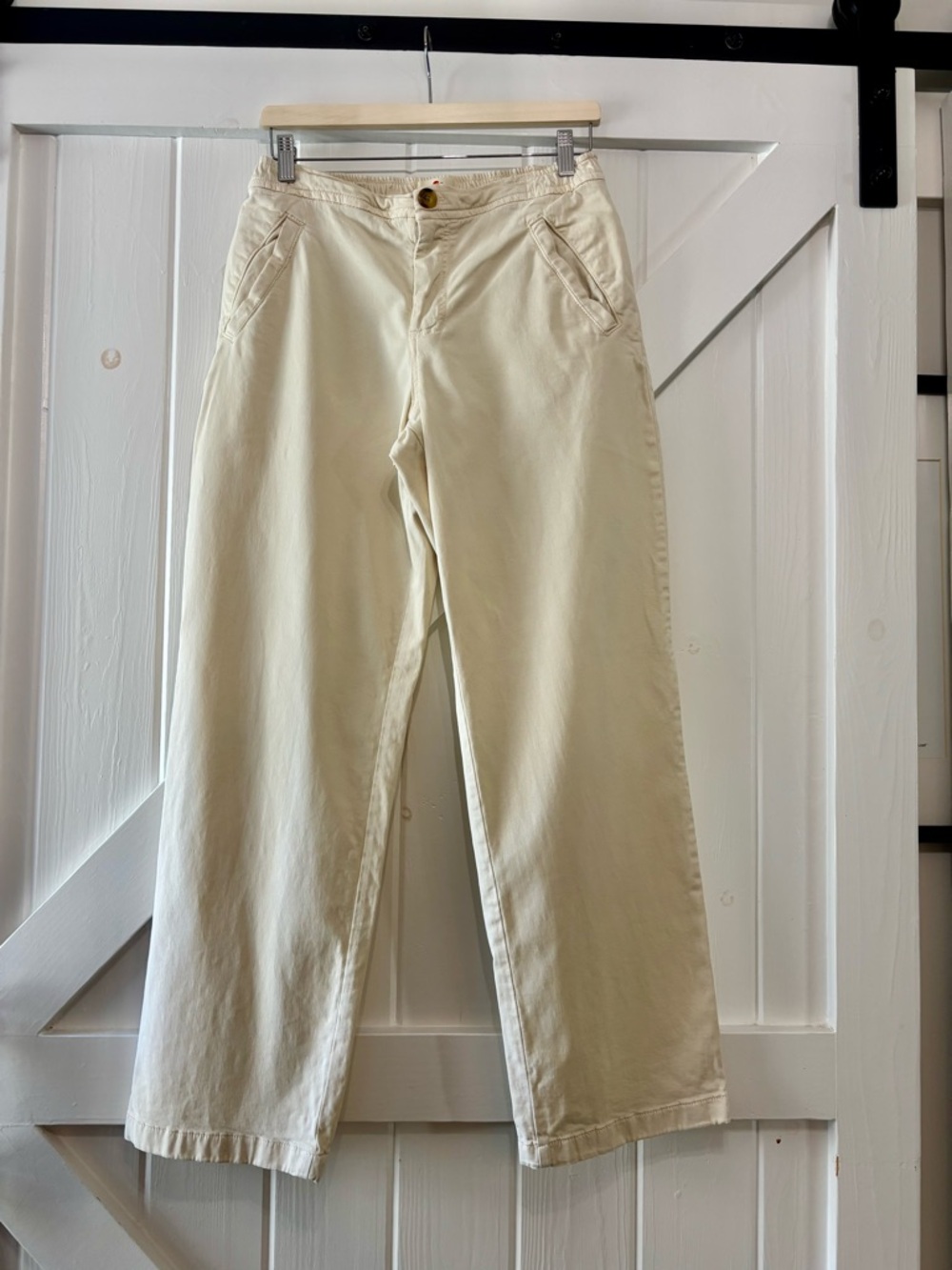 Marine Layer Saturday Pant Buttercream Off White Khaki Elastic Waist Pants Small - Picture 2 of 7